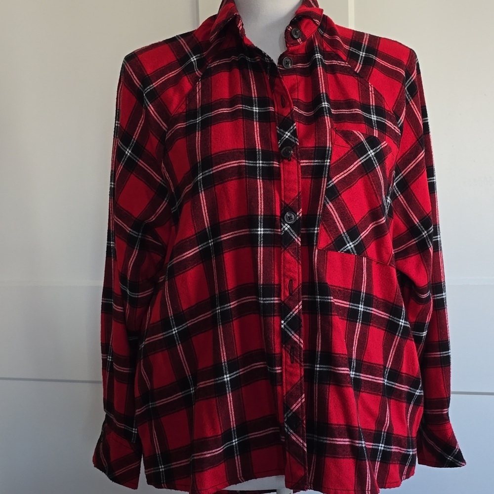 wild fable Red and Black Plaid Shirt